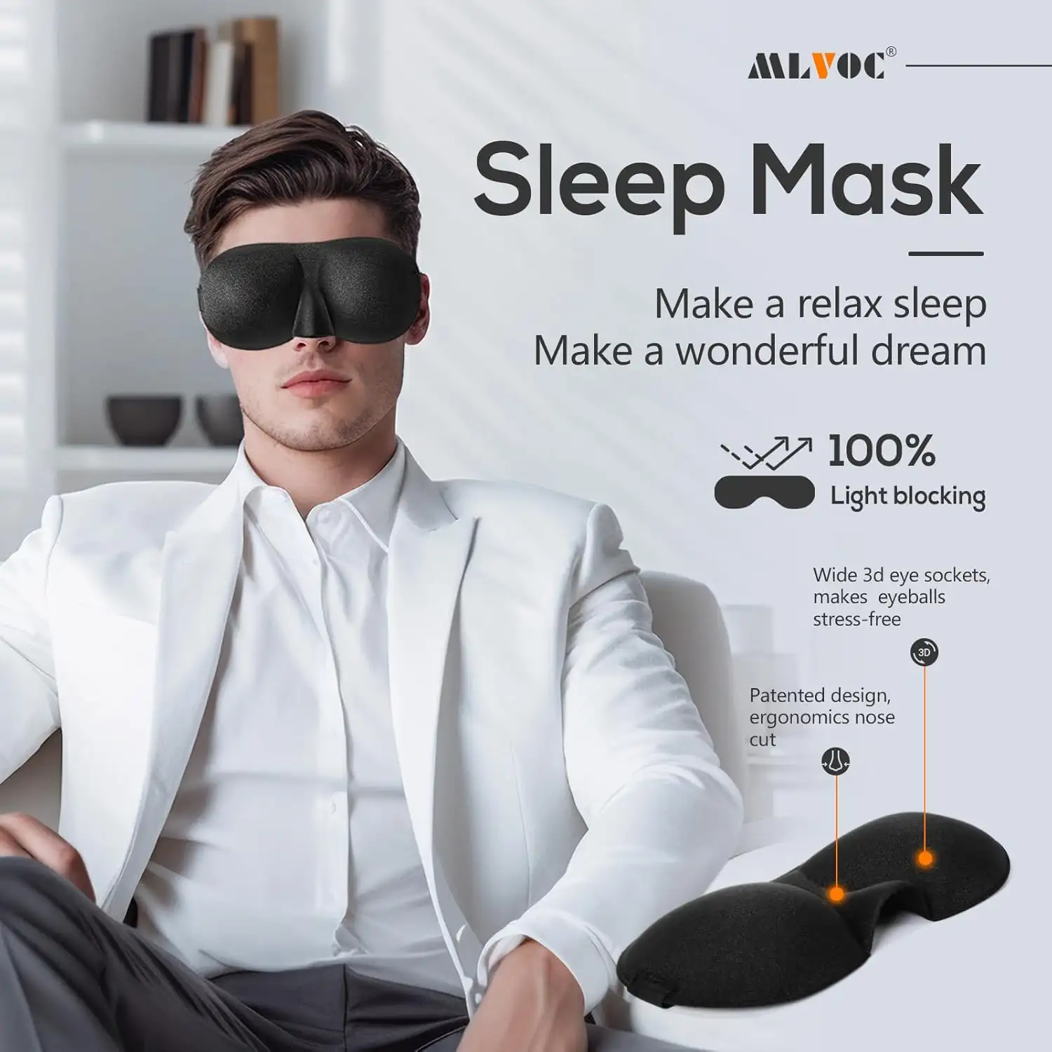 MLVOC Travel Pillow 100 percent Pure Memory Foam Neck Pillow - 71i5xaruDL._AC_SL1500_